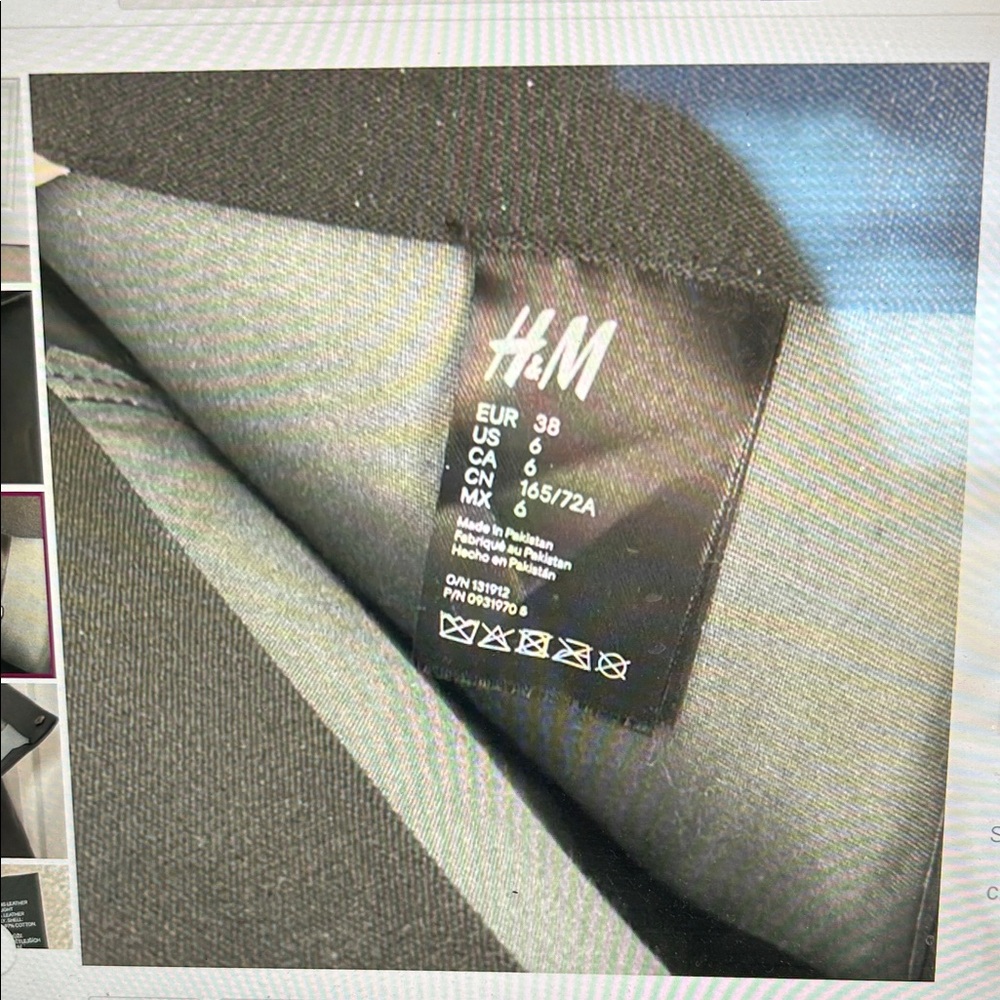 H&M black leather pants